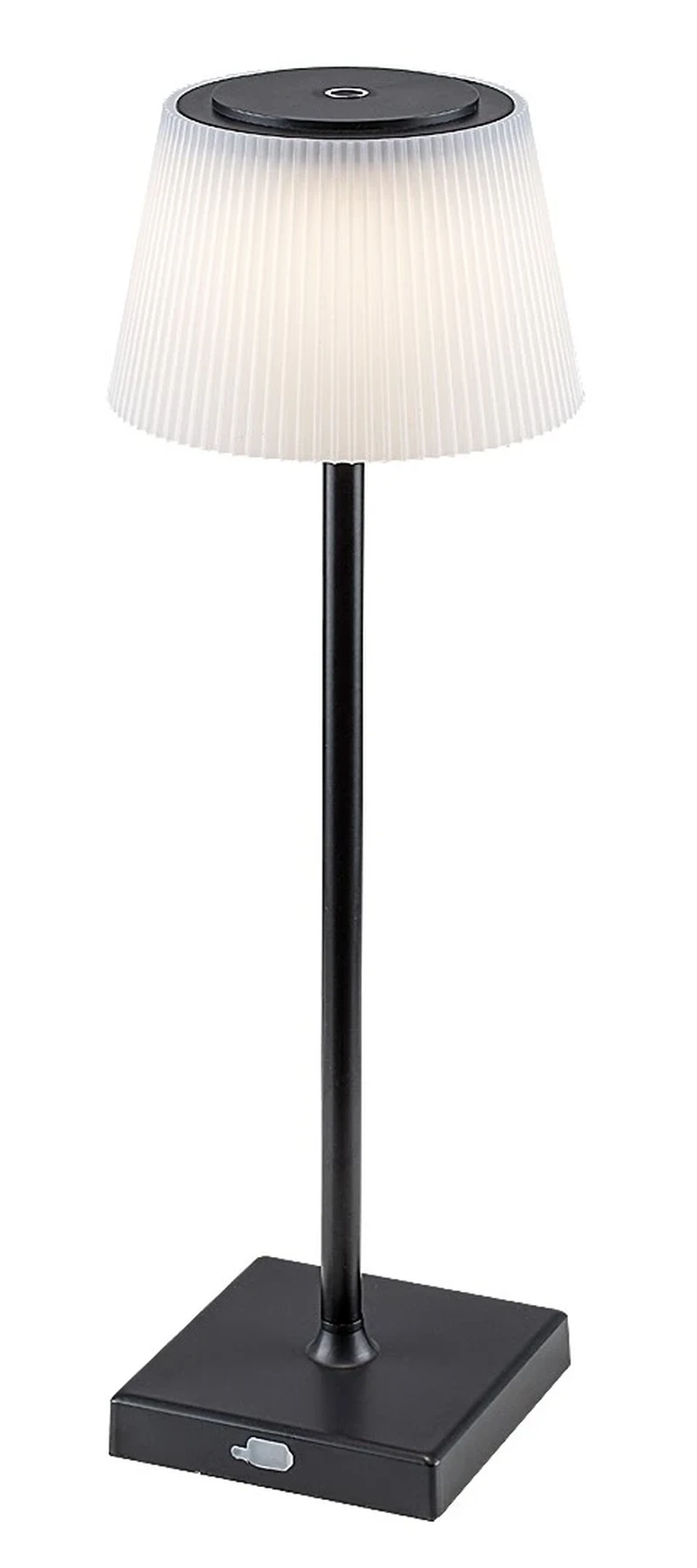Taena – LED table lamp in black with white shade, Ø130mm, 4W, 3000-5000K, IP44