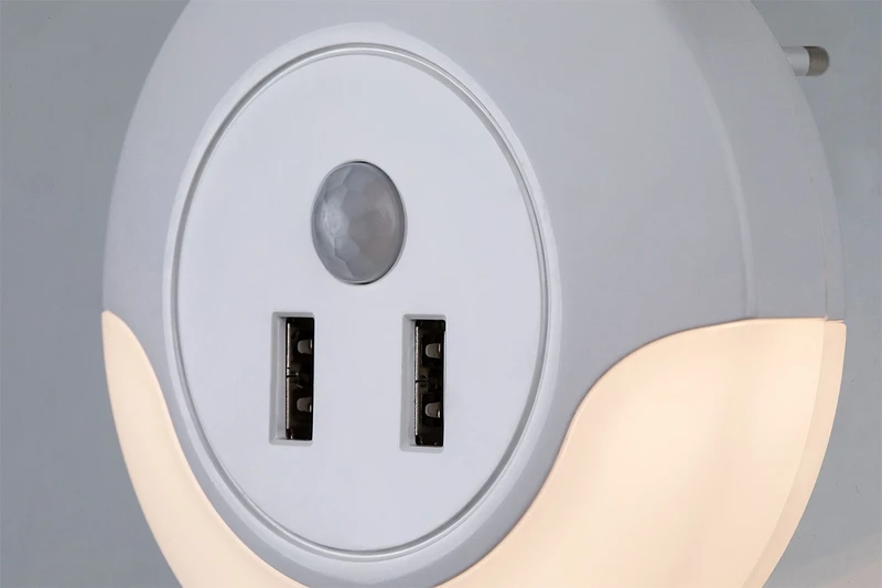 Dembo – LED нощна лампа със сензор за движение в бяло, Ø90мм, 13.9W, 3000K