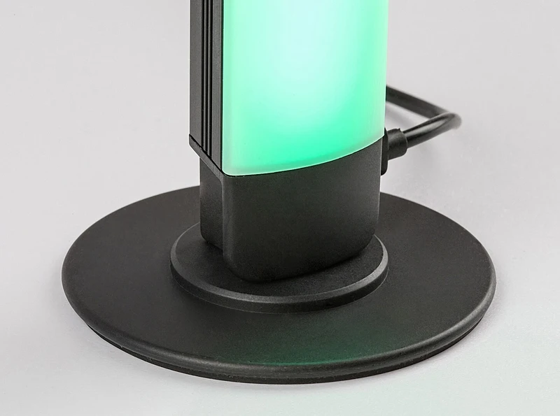 Paco – LED table lamp in black/white, Ø35mm, 5W, RGB, with remote