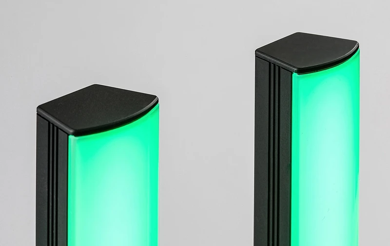 Paco – LED table lamp in black/white, Ø35mm, 5W, RGB, with remote