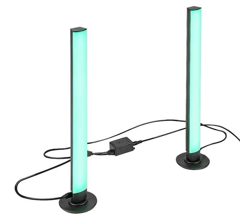 Paco – LED table lamp in black/white, Ø35mm, 5W, RGB, with remote