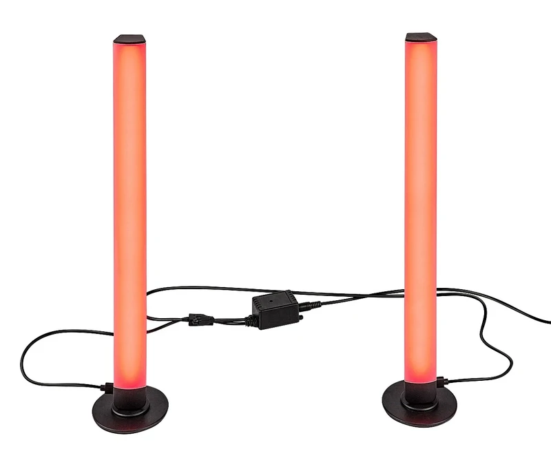 Paco – LED table lamp in black/white, Ø35mm, 5W, RGB, with remote