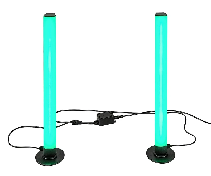 Paco – LED table lamp in black/white, Ø35mm, 5W, RGB, with remote
