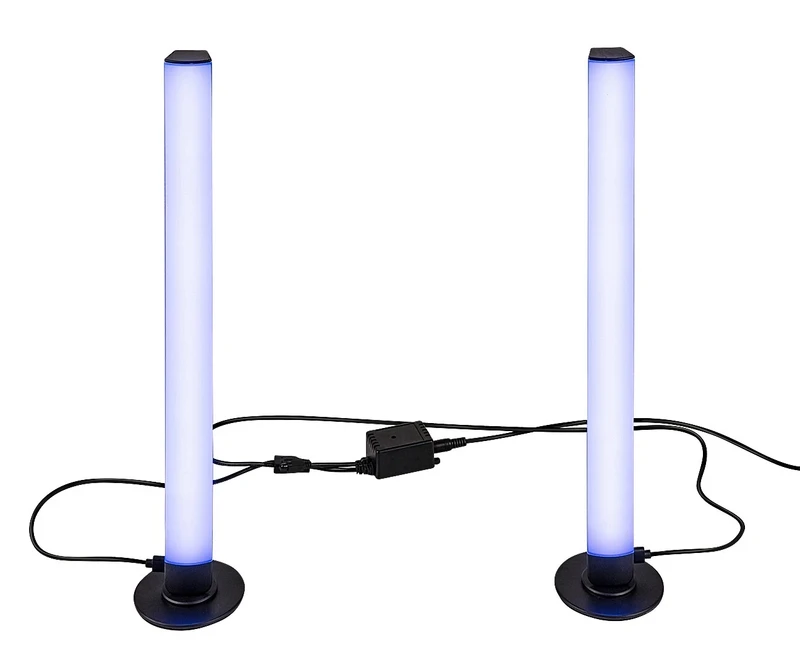 Paco – LED table lamp in black/white, Ø35mm, 5W, RGB, with remote