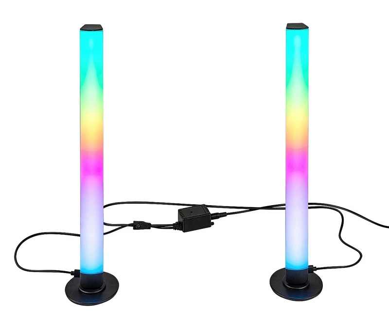 Paco – LED table lamp in black/white, Ø35mm, 5W, RGB, with remote