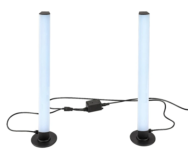Paco – LED table lamp in black/white, Ø35mm, 5W, RGB, with remote