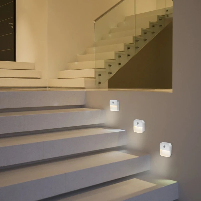 Ciro – LED нощна лампа с датчик за движение в бяло, 75×20мм, 0.15W, 3000K