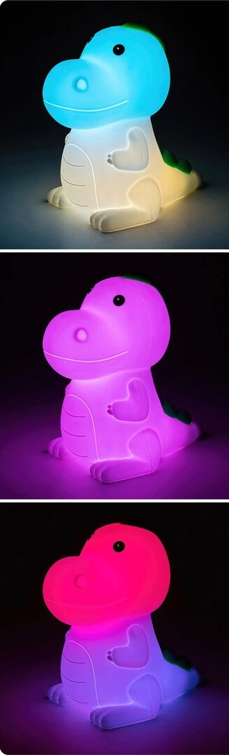 Dinoo – children's LED night lamp dinosaur, RGB, 130×140mm, 0.45W, 3000K