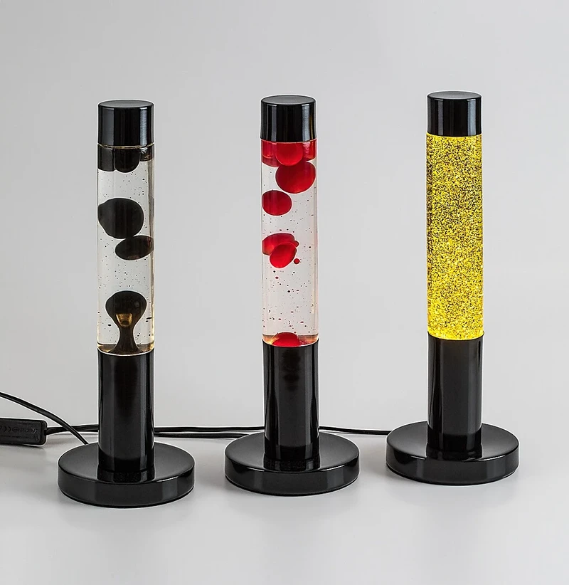 Lavastic – LED decorative lava lamp in black with clear glass, Ø55mm, 3000K