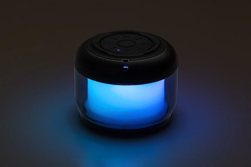 Radelia – LED children's lamp with Bluetooth and RGB, Ø80mm, black, IP20