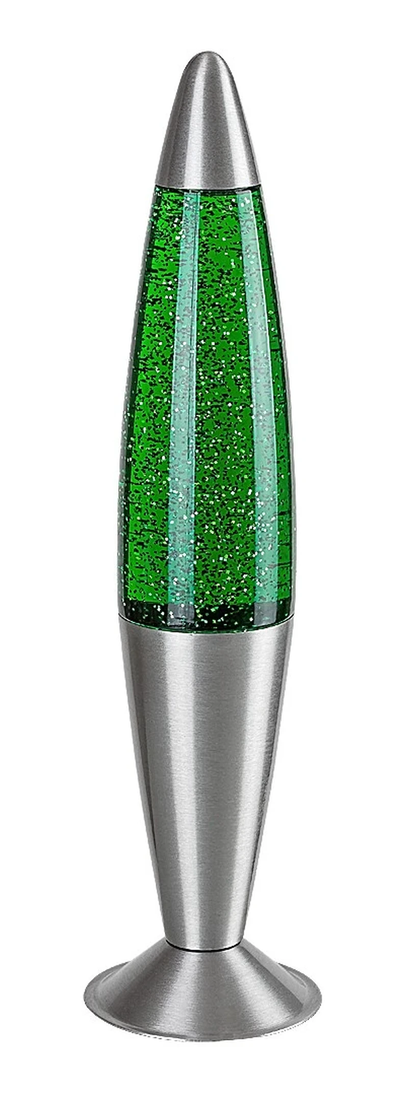 Glitter2 – декоративна лава лампа в сребристо с прозрачно стъкло, Ø75мм, 3000K