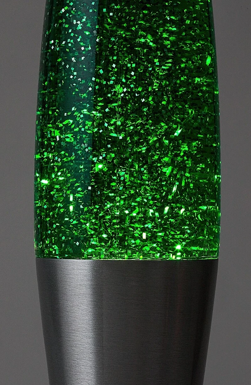 Glitter2 – декоративна лава лампа в сребристо с прозрачно стъкло, Ø75мм, 3000K