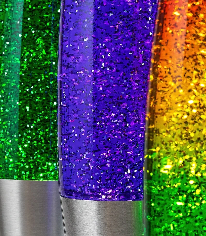 Glitter2 – декоративна лава лампа в сребристо с прозрачно стъкло, Ø75мм, 3000K