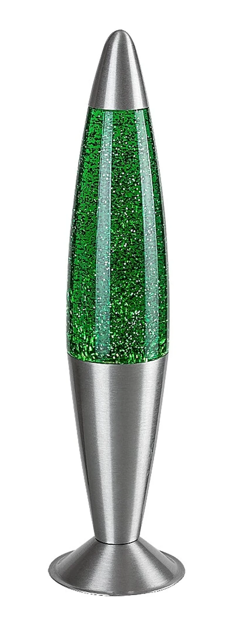 Настолни лампи Glitter2 – декоративна лава лампа в сребристо с прозрачно стъкло, Ø75мм, 3000K