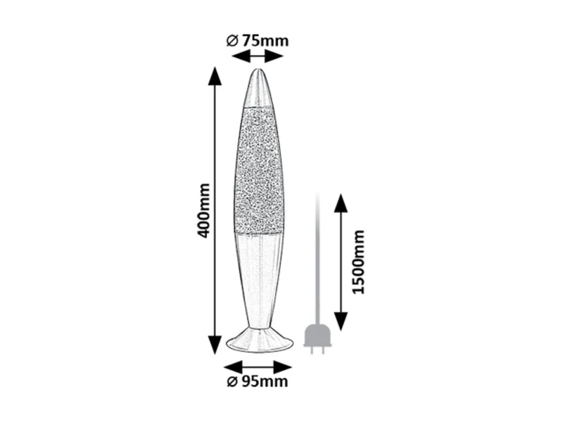 Glitter2 – декоративна LED лампа в сребристо с прозрачно стъкло, Ø75мм, 3000K