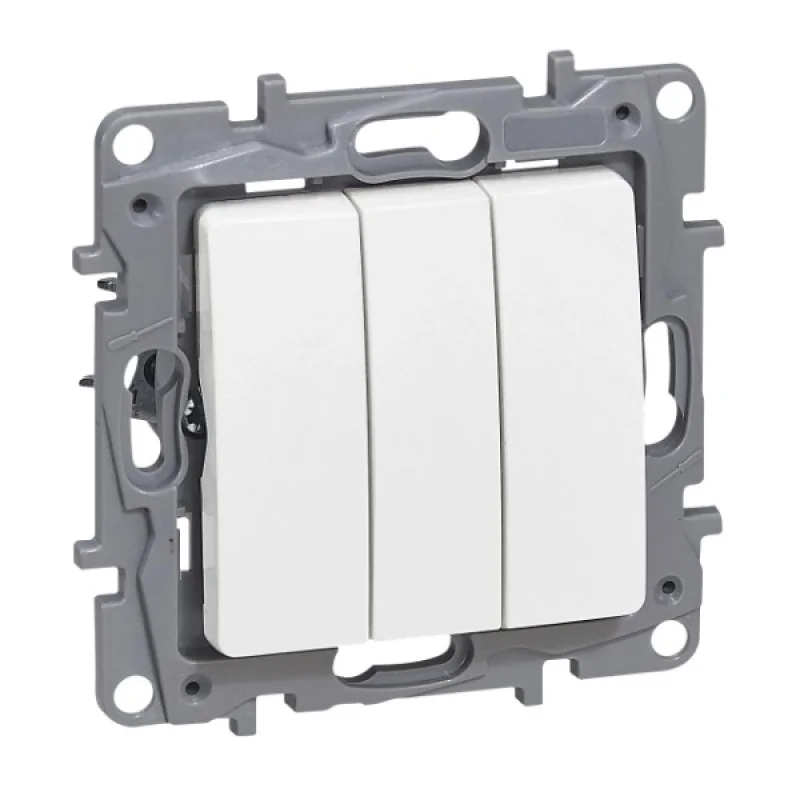 Legrand Ключ троен 10A Бял - Legrand Niloe 764503