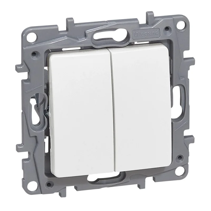 Legrand Two-way switch 10A + push button 6A White - Legrand Niloe 764509
