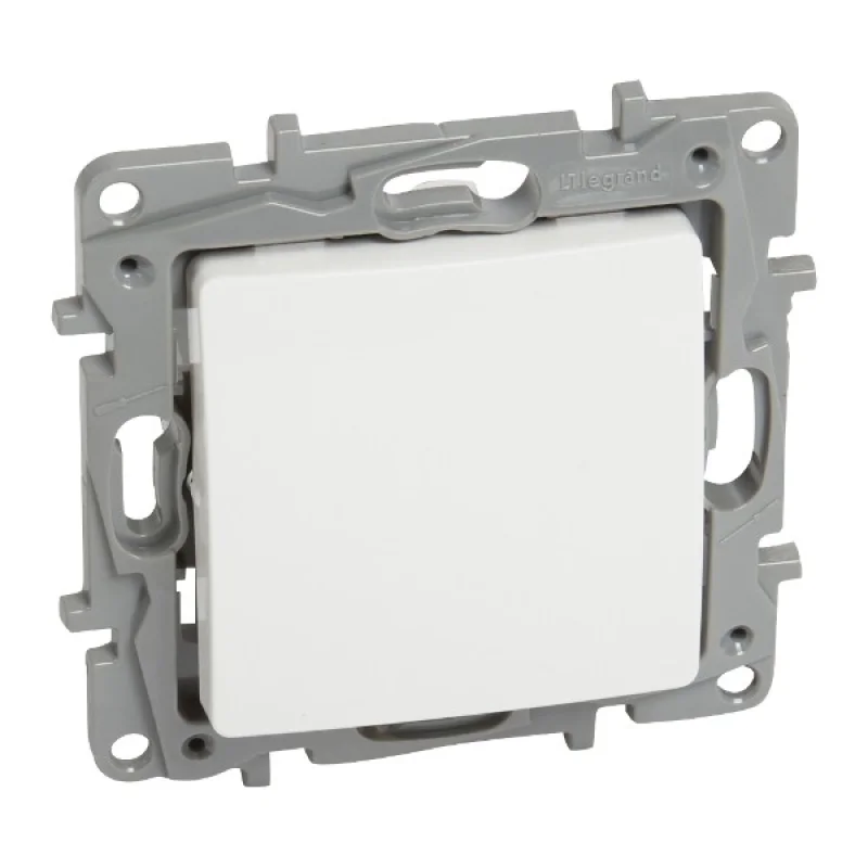 Бутон еднополюсен 6A с LED индикатор Бял - Legrand Niloe 764522