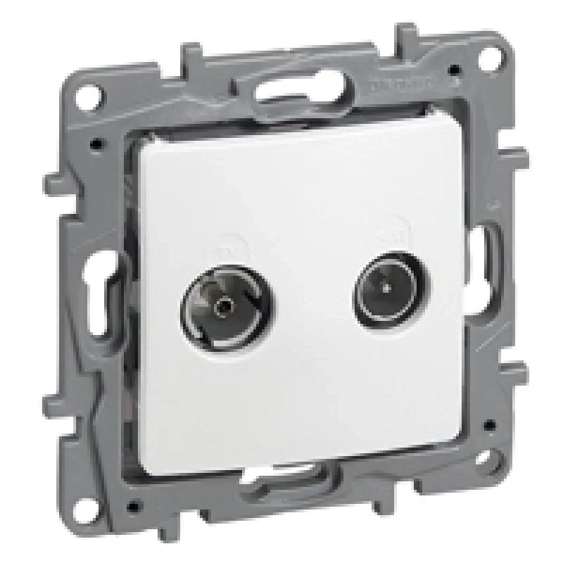 Legrand Розетка TV-SAT мъжка преходна 14dB Бял - Legrand Niloe 764557