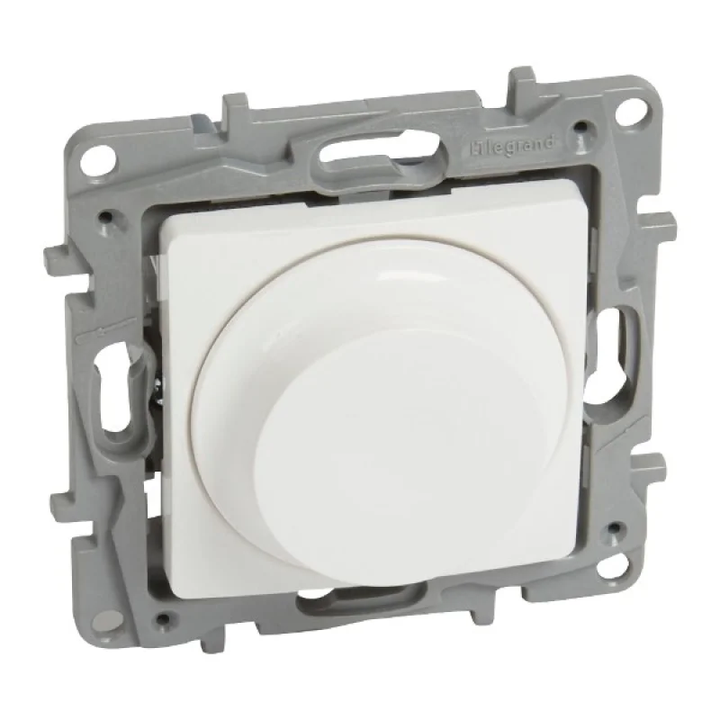 Ротационен димер за всички товари 5-300W / 3-300V и LED 5-75W Бял - Legrand Niloe 764588