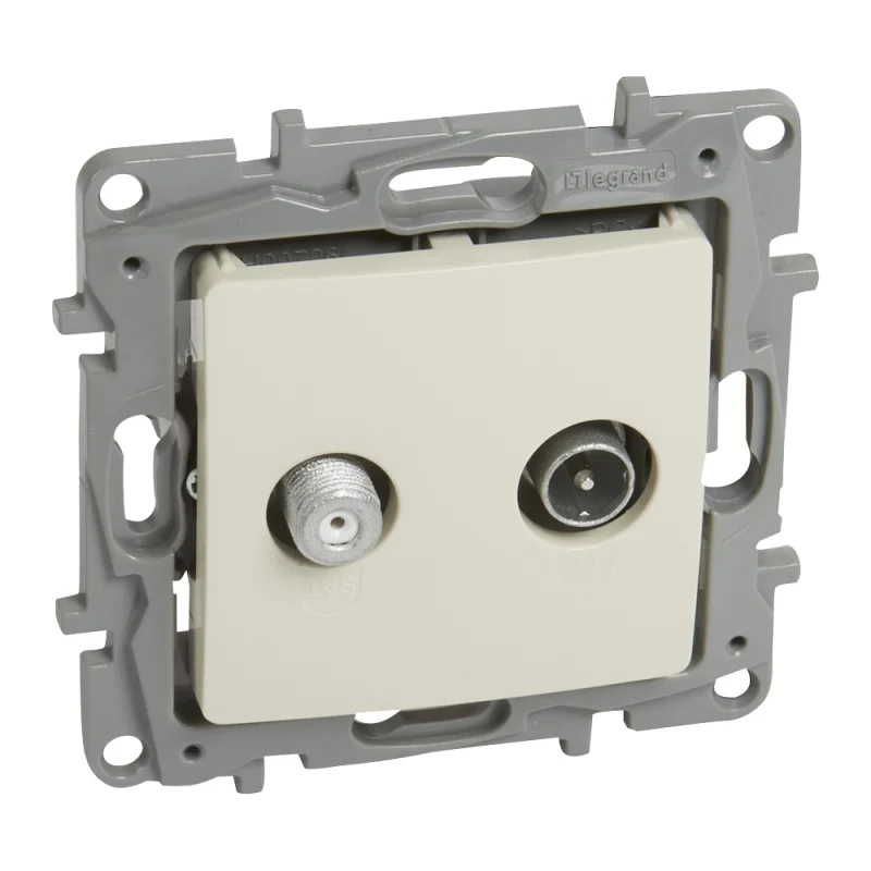 Legrand Розетка TV-SAT мъжка преходна 14dB Крем - Legrand Niloe 764657