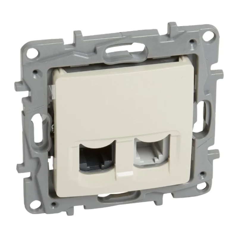 Розетка комбинирана RJ11+RJ45 Cat. 5e UTP Крем - Legrand Niloe 764670