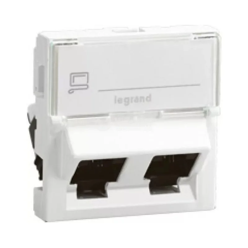 Legrand Розетка 2x RJ45 FTP cat.6 45° 2M Бял - Legrand Mosaic 76506