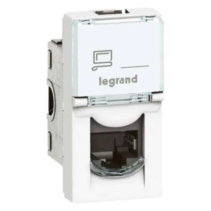 Legrand Розетка RJ45 STP cat.6A антибактериална 1M Бял - Legrand Mosaic 76584