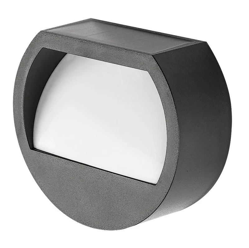 Narmada – соларна LED стенна лампа в черно/бяло, 105×95мм, 0.5W, 4000K, IP44