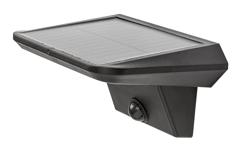 Qesa – соларна LED стенна лампа в черно с бял абажур, 155×75мм, 10W, 4000K, IP44