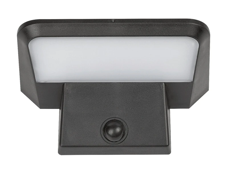 Qesa – соларна LED стенна лампа в черно с бял абажур, 155×75мм, 10W, 4000K, IP44