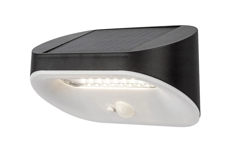 Decorative Solar Lights Brezno – solar LED lamp for wall in black/white, 160mm, 3.2W, 4000K, IP44
