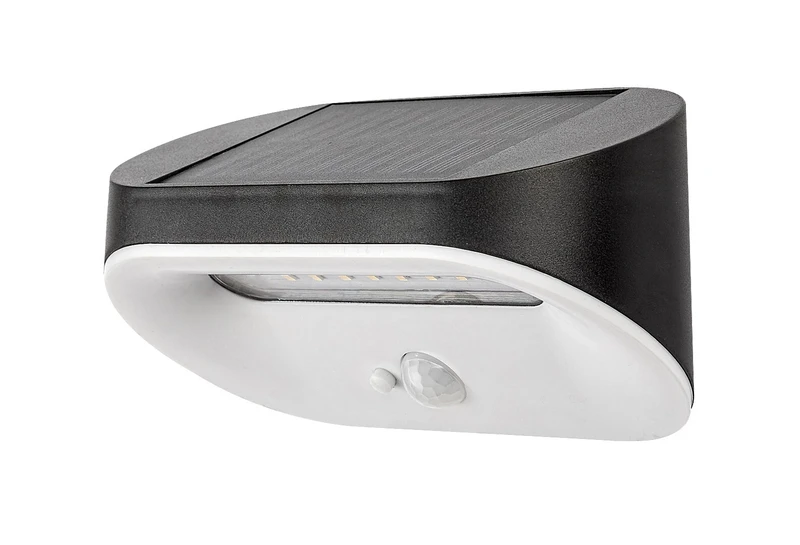Brezno – solar LED lamp for wall in black/white, 160mm, 3.2W, 4000K, IP44