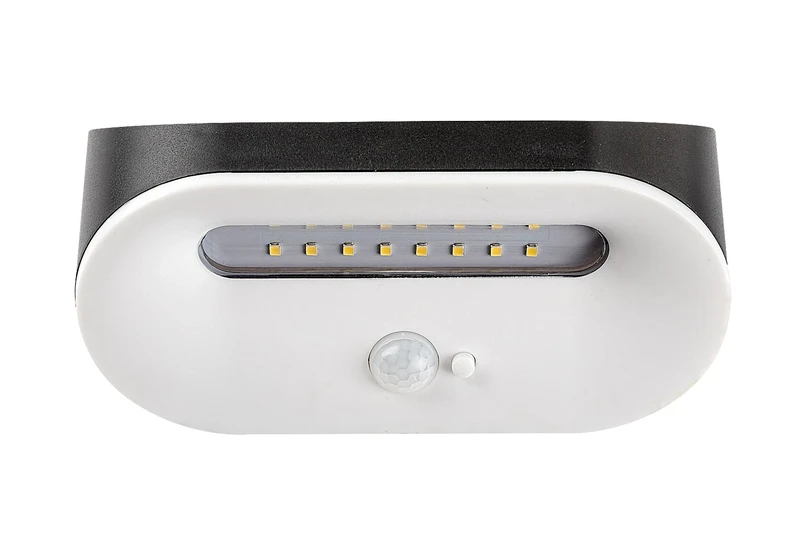 Brezno – solar LED lamp for wall in black/white, 160mm, 3.2W, 4000K, IP44