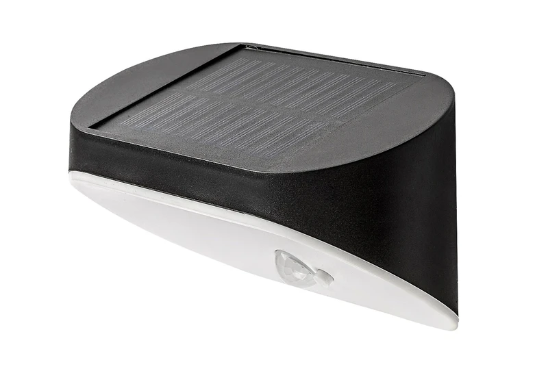 Brezno – solar LED lamp for wall in black/white, 160mm, 3.2W, 4000K, IP44