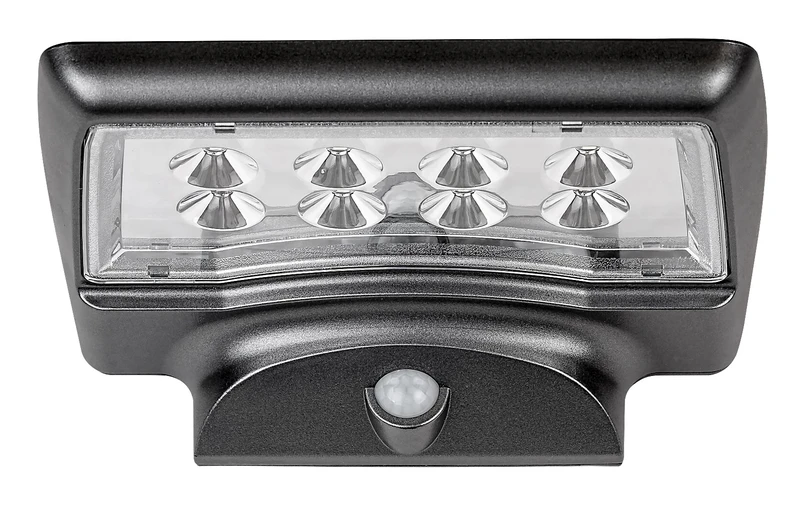 Moselle – solar LED wall light in black with motion sensor, 190×70mm, 300lm, 4000K, IP44