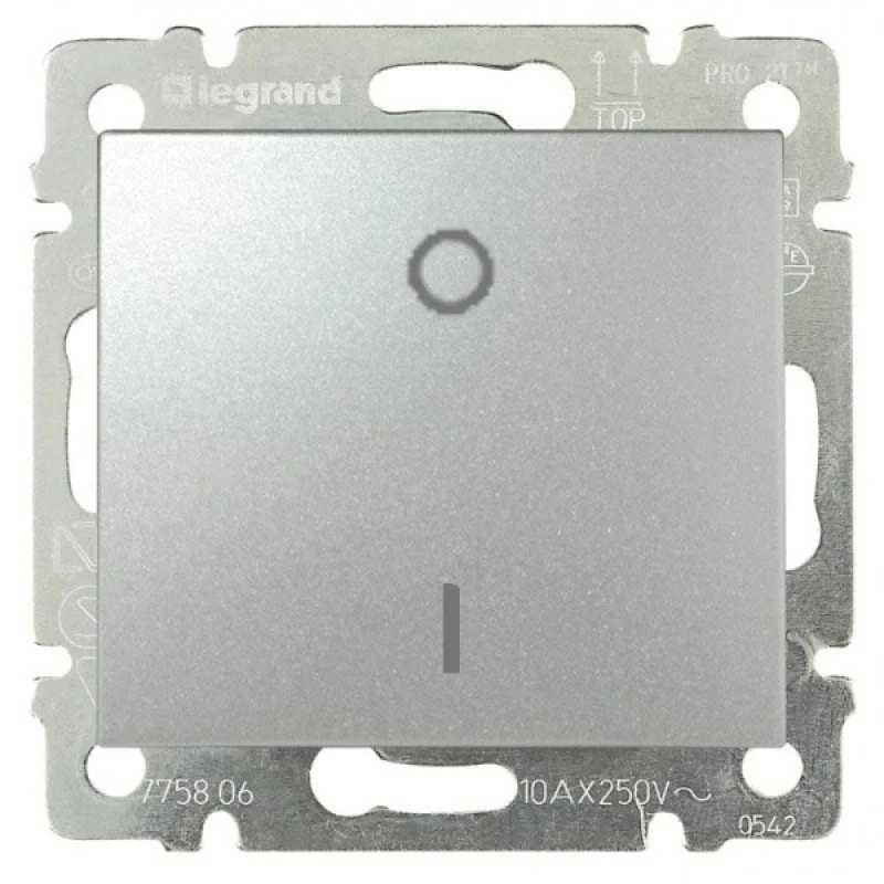 Legrand Ключ двуполюсен 16A Алуминий - Legrand Valena 770204