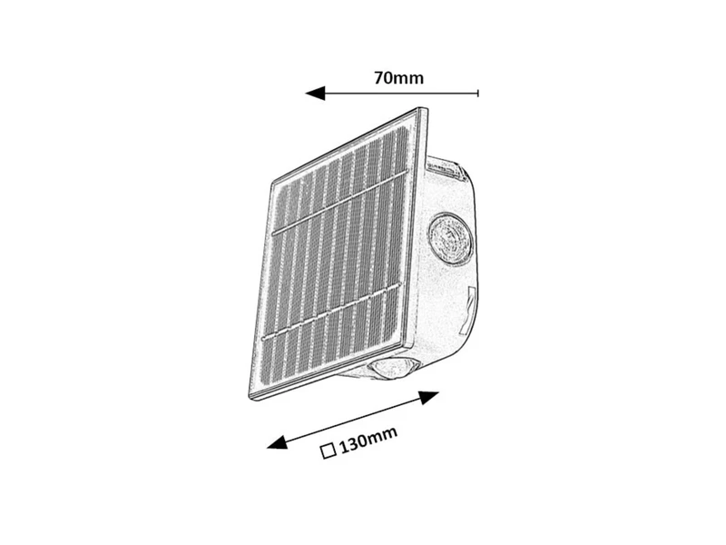 Emmen – solar LED wall light in black, 130×130mm, 0.5W, 3000-6000K, IP54