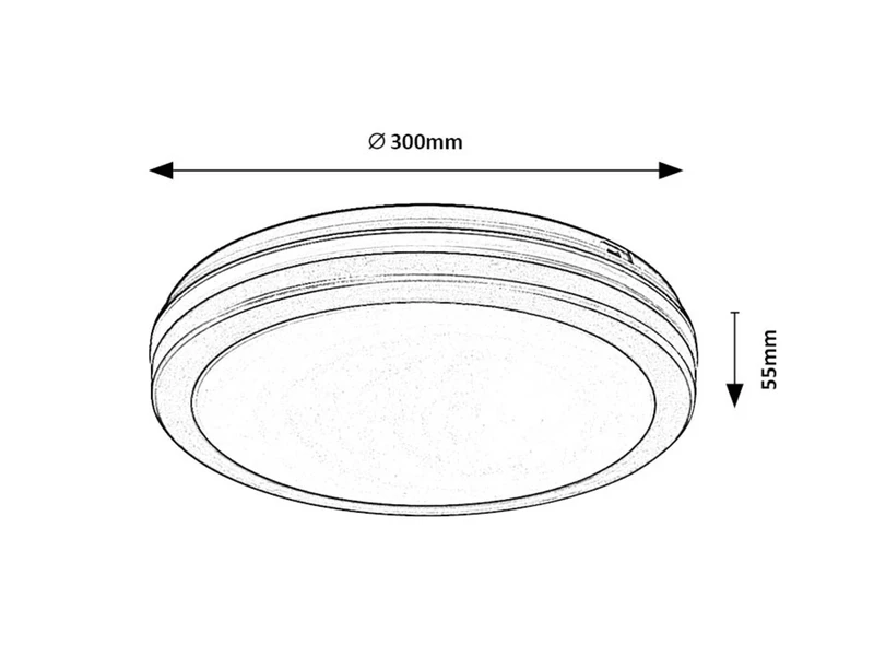 Indre – LED ceiling light for terrace in black/white, Ø300mm, 28W, 3000-6500K, IP54