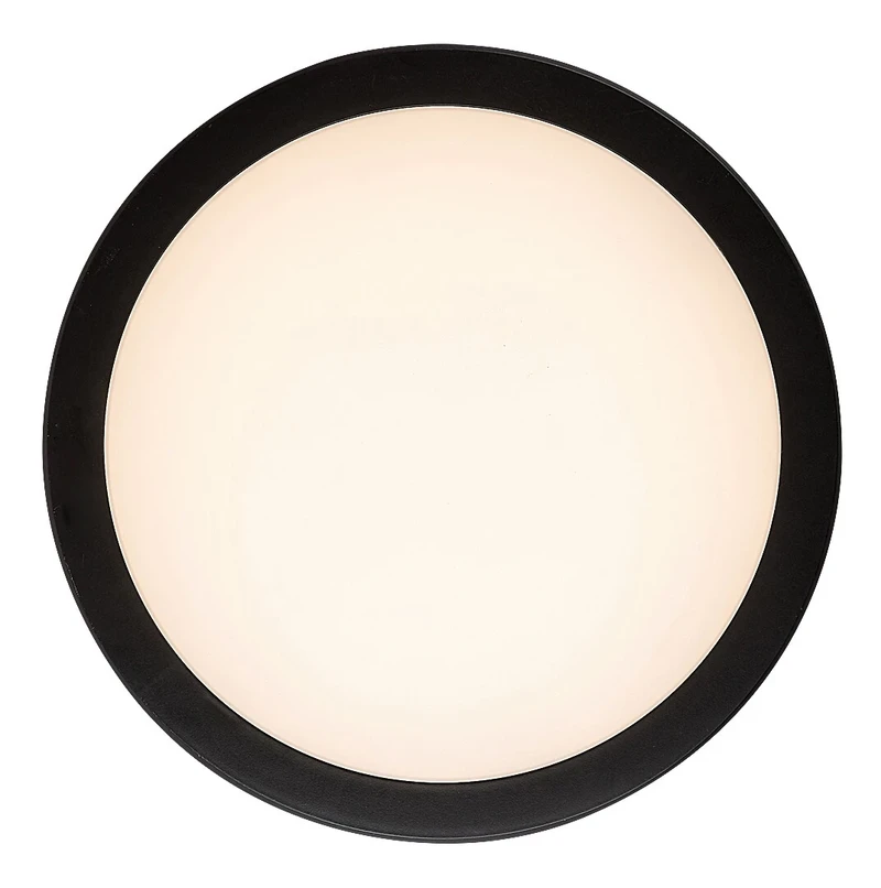 Indre – LED ceiling light for terrace in black/white, Ø300mm, 28W, 3000-6500K, IP54