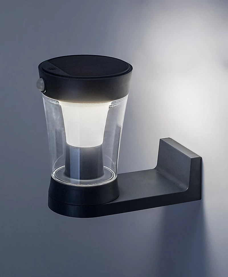 Angers – соларна LED стенна лампа в сиво, Ø120мм, 3W, 4000K, IP54