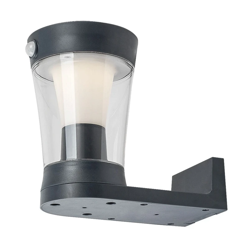 Angers – соларна LED стенна лампа в сиво, Ø120мм, 3W, 4000K, IP54