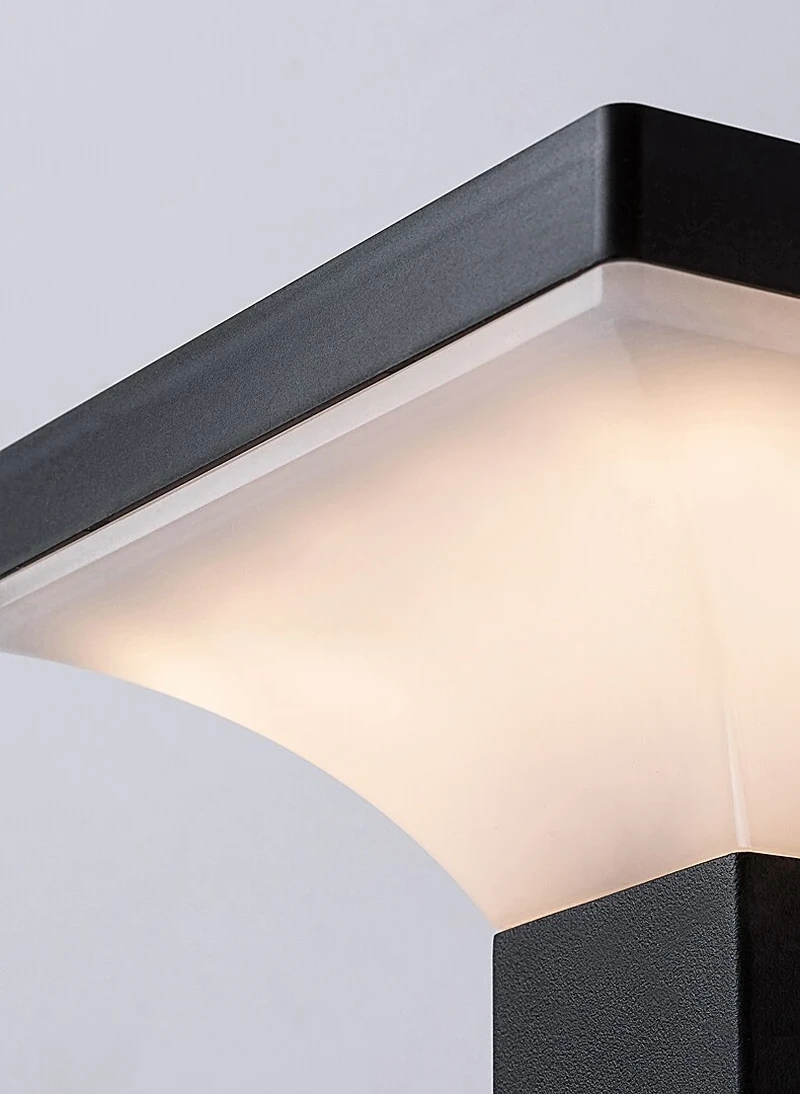 Geleen – соларна LED стенна лампа в черно с бял абажур, 145×180мм, 4W, 3000K