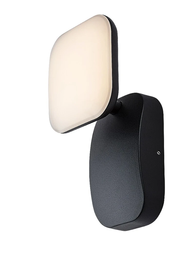 Odiel – LED outdoor wall light in black with white shade, 120×220mm, 12W, 3000K