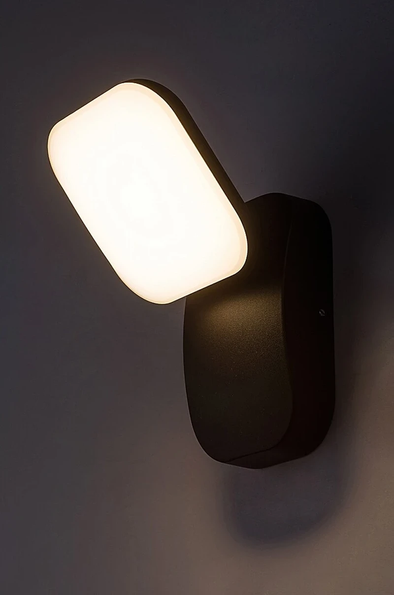 Odiel – LED outdoor wall light in black with white shade, 120×220mm, 12W, 3000K