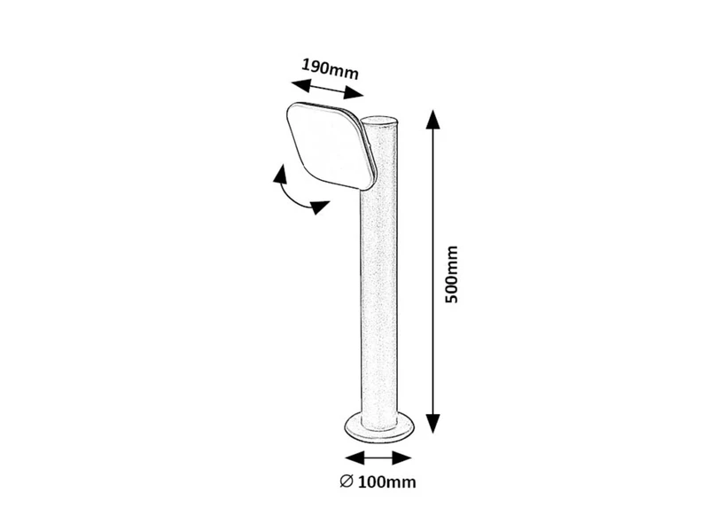 Odiel – LED garden lamp in black with white shade, Ø190mm, H500mm, 12W, 3000K