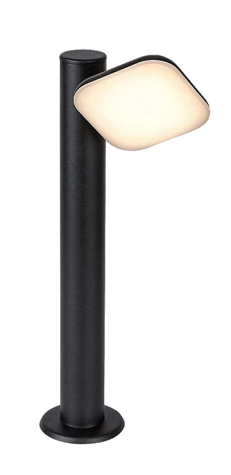 Odiel – LED garden lamp in black with white shade, Ø190mm, H500mm, 12W, 3000K