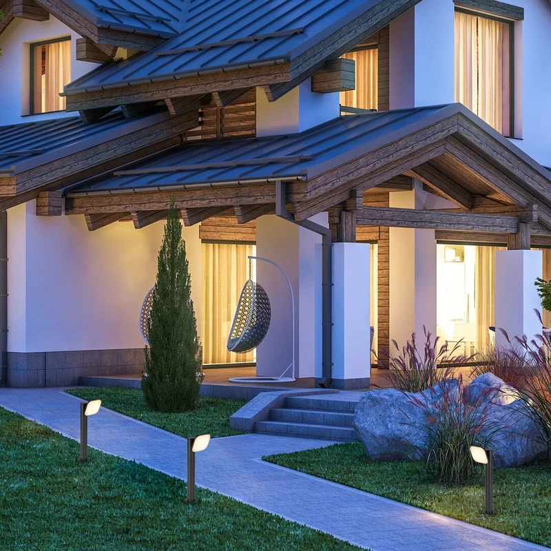 Odiel – LED garden lamp in black with white shade, Ø190mm, H500mm, 12W, 3000K