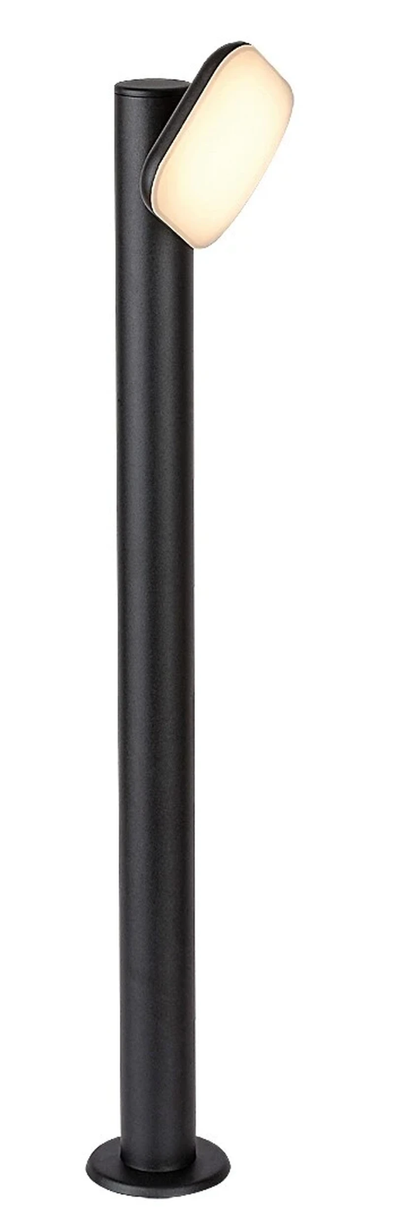 Odiel – LED градинска стояща лампа в черно с бял абажур, 800мм, 12W, 3000K