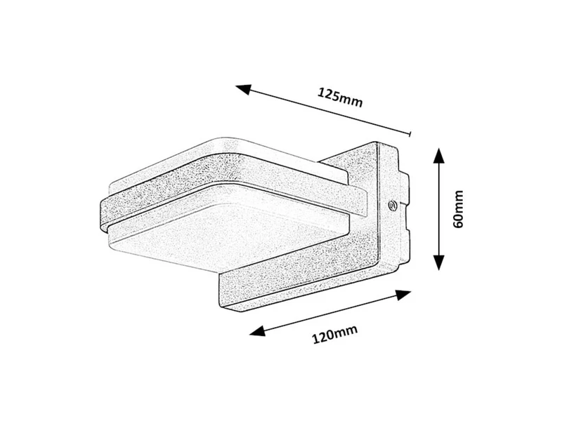 Gendt – LED outdoor wall light in black with white diffuser, 120×60mm, 12W, 3000K, IP44